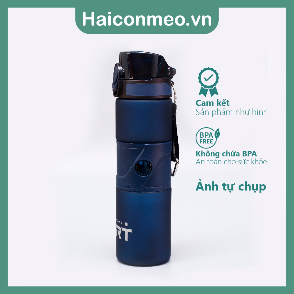 (Lỗi là Đổi) Bình Nước Thể Thao Tập cầu lông, đạp xe, tập gym,... 700ml SPORT có đệm silicon không mùi