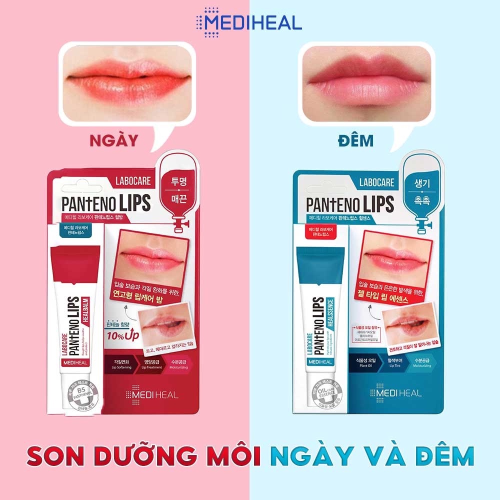 Son dưỡng Mediheal dưỡng ẩm, mờ thâm làm mềm môi ban đêm Labocare Pantenolips Healbalm 10ml