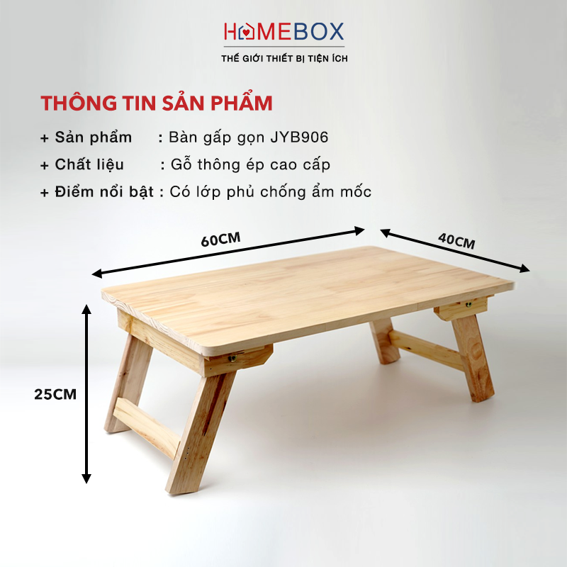 Bàn Học Làm Việc Gấp Gọn Thông Minh, Bàn Xếp Gấp Gọn Gỗ Thông Tự Nhiên - Có Phủ Lớp Chống Ẩm, Chống Nước - Hàng Chính Hãng