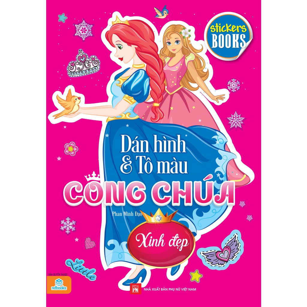 Sách ND - Combo 4 quyển - Dán hình và tô màu Công Chúa