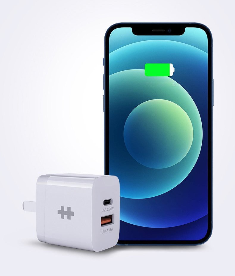 Sạc 2 Cổng HyperJuice (1 x USB-C Power Delivery 20W + 1 x USB-A Quick Charge 18W) Charger Small HJ205 - Hàng Chính Hãng