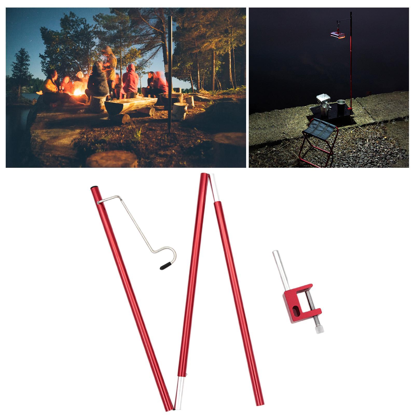 Folding Lantern Stand for Camping, 37in Lightweight Aluminum Alloy Outdoor Lantern Pole Hanger