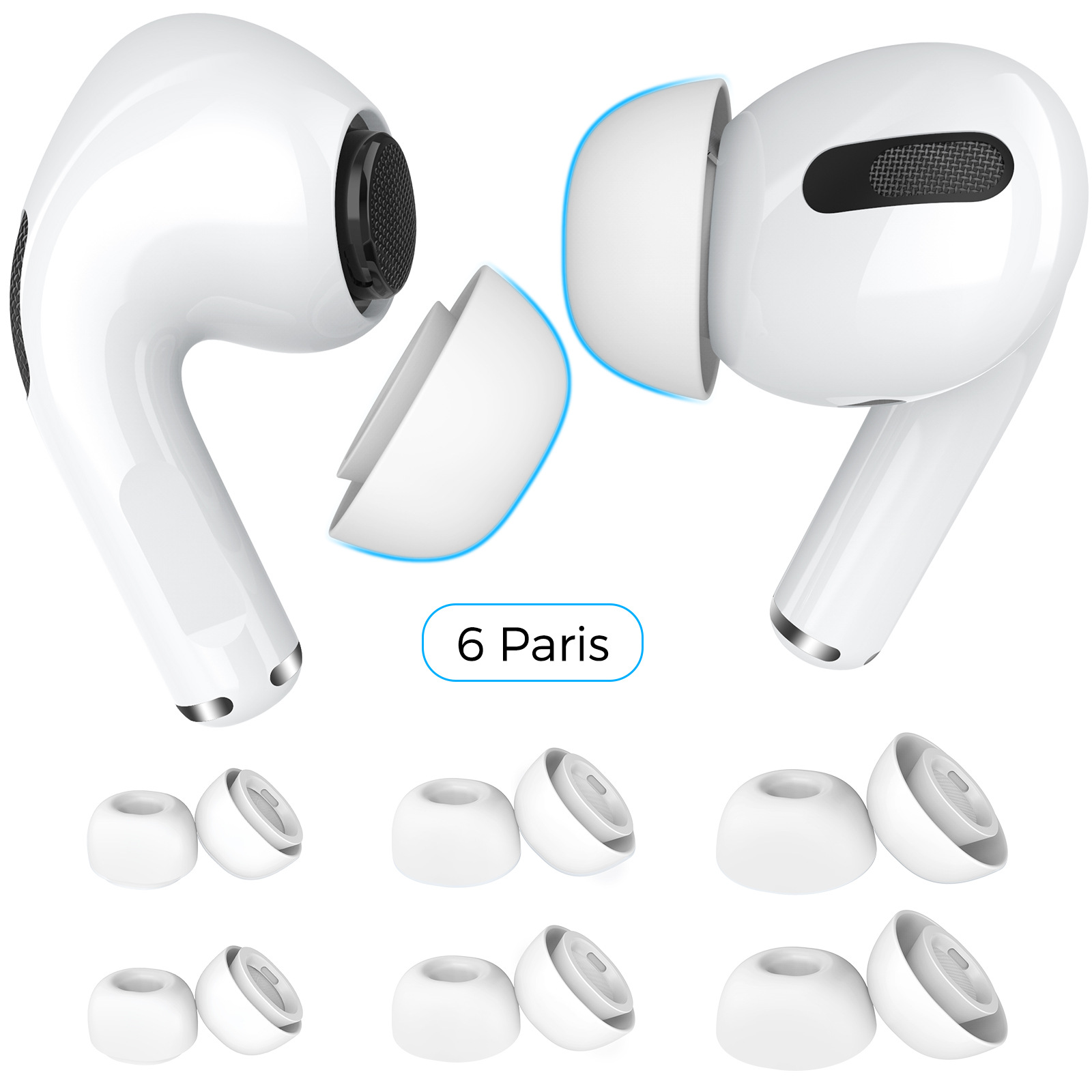 Nút Tai Nghe Silicone chống trượt, cách ly tiếng ồn, lỗ giảm áp lực cho AirPods Pro 1/2 (Bộ 2 Cặp) - Hàng Chính Hãng