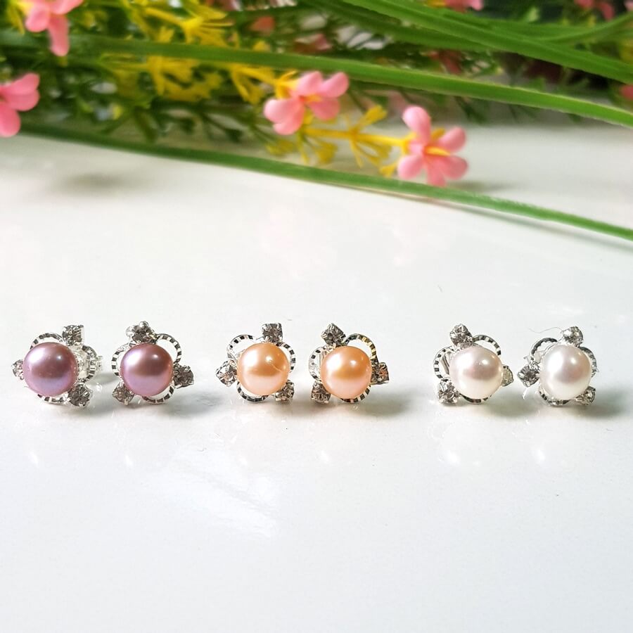 Bông Khuyên Tai Ngọc Trai Kiểu Nụ Cánh Sen - Trang Sức Cô Tấm - Lotus Pearl - CTJ6806