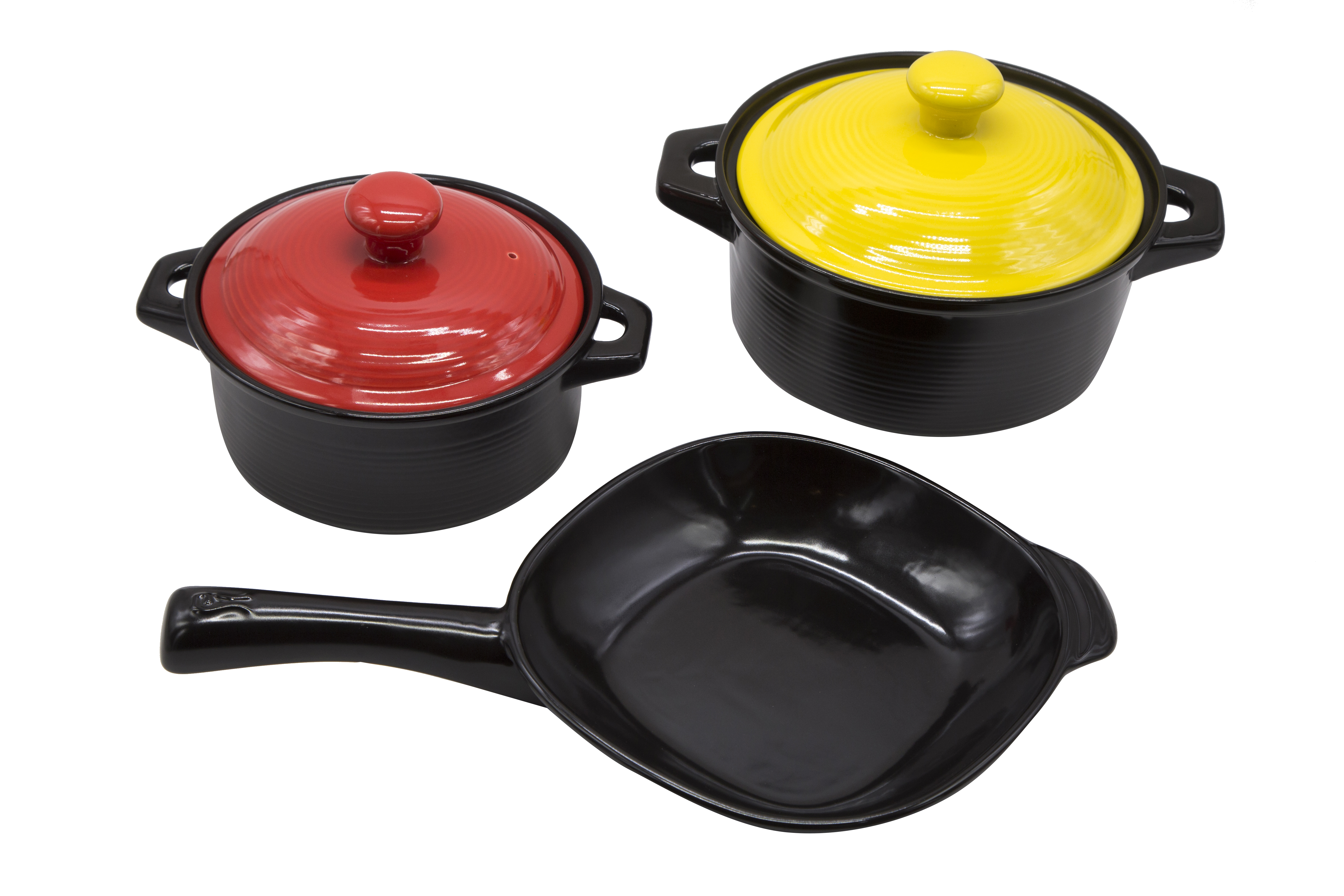 Bộ 2 nồi sứ Molise + Chảo sứ vuông phi 27cm Royalcooks