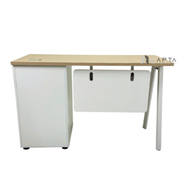Bàn làm việc 1m2 kèm tủ TW2011-12W Nội thất Capta Bàn nhân viên mặt gỗ MFC chân sắt màu trắng tại hcm