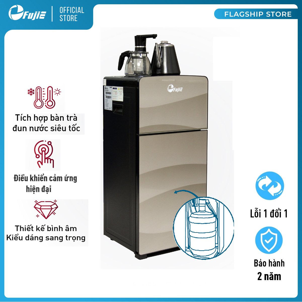 Cây Nước Nóng Lạnh Bàn Trà, Bình Âm FujiE WD1170E - Chính Hãng