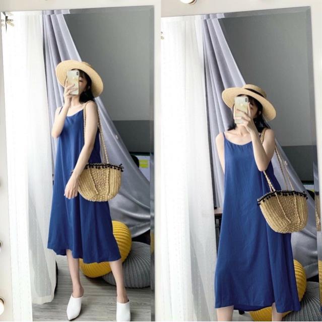 Váy 2 dây chất đũi lụa nhiều màu xinh xắn