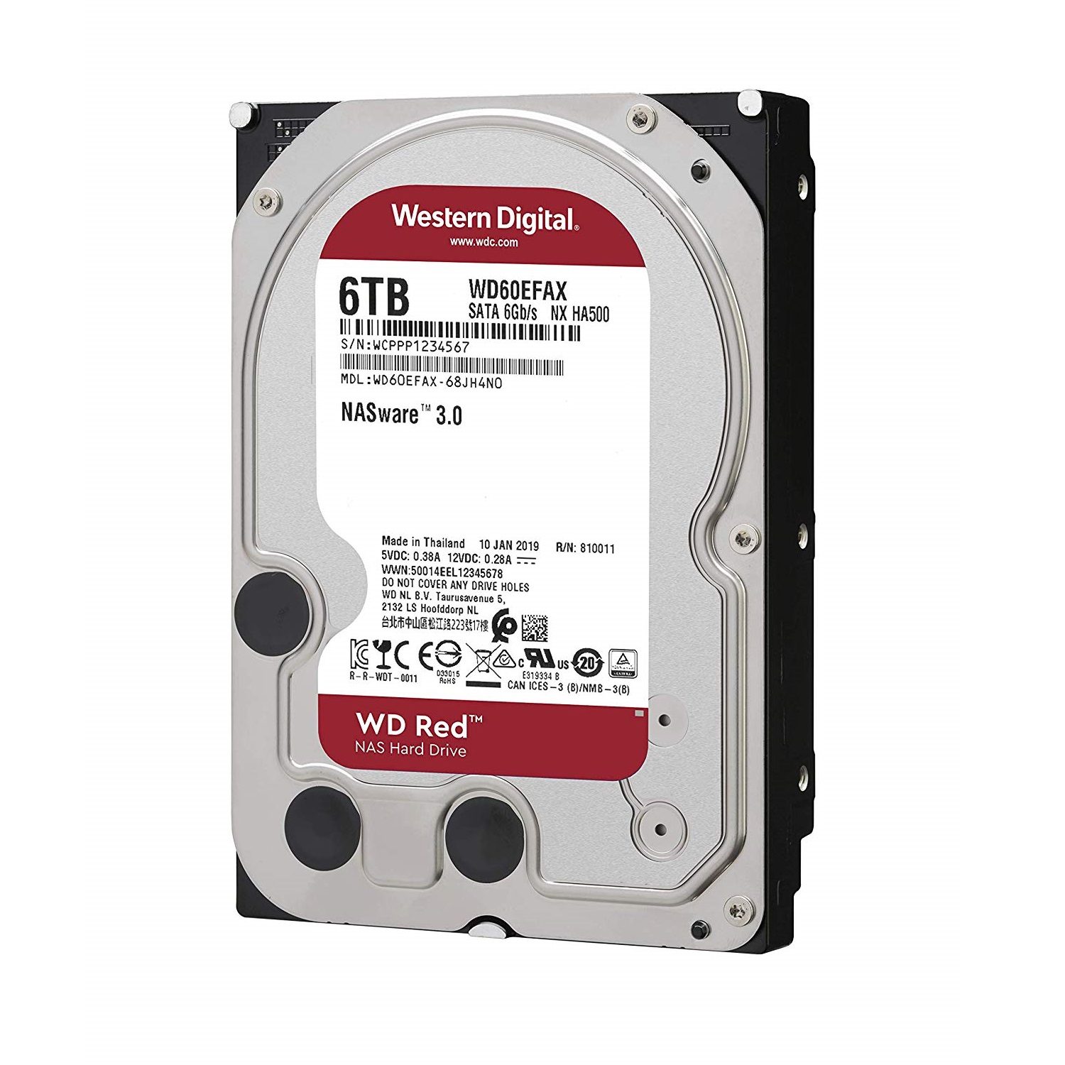 Ổ Cứng HDD NAS WD Red 6TB/256MB/5400/3.5 - WD60EFAX- Hàng chính hãng