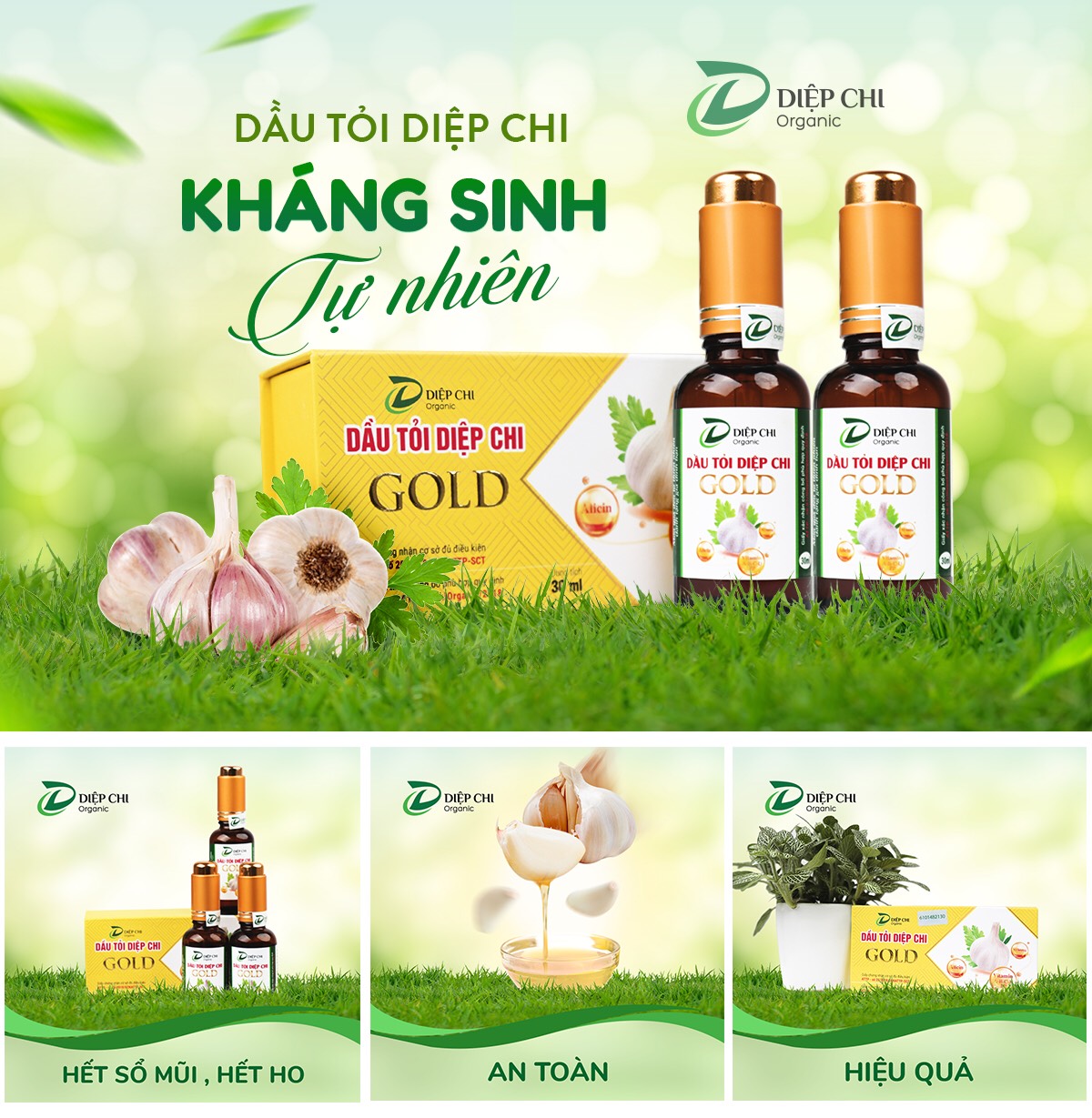 TINH DẦU TỎI DIỆP CHI - NUÔI CON KHÔNG KHÁNG SINH