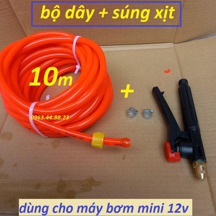 Bộ phụ kiện máy rửa xe mini 12v kèm vòi xịt