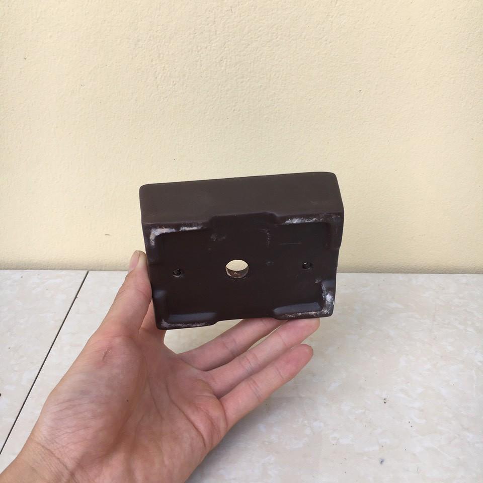 Chậu bonsai Chữ nhật mini đất nung gốm Bát tràng 1 size BM-30