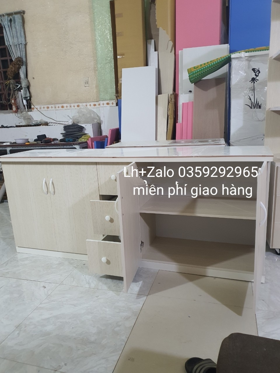 Tủ bếp mini ốp mặt gạch