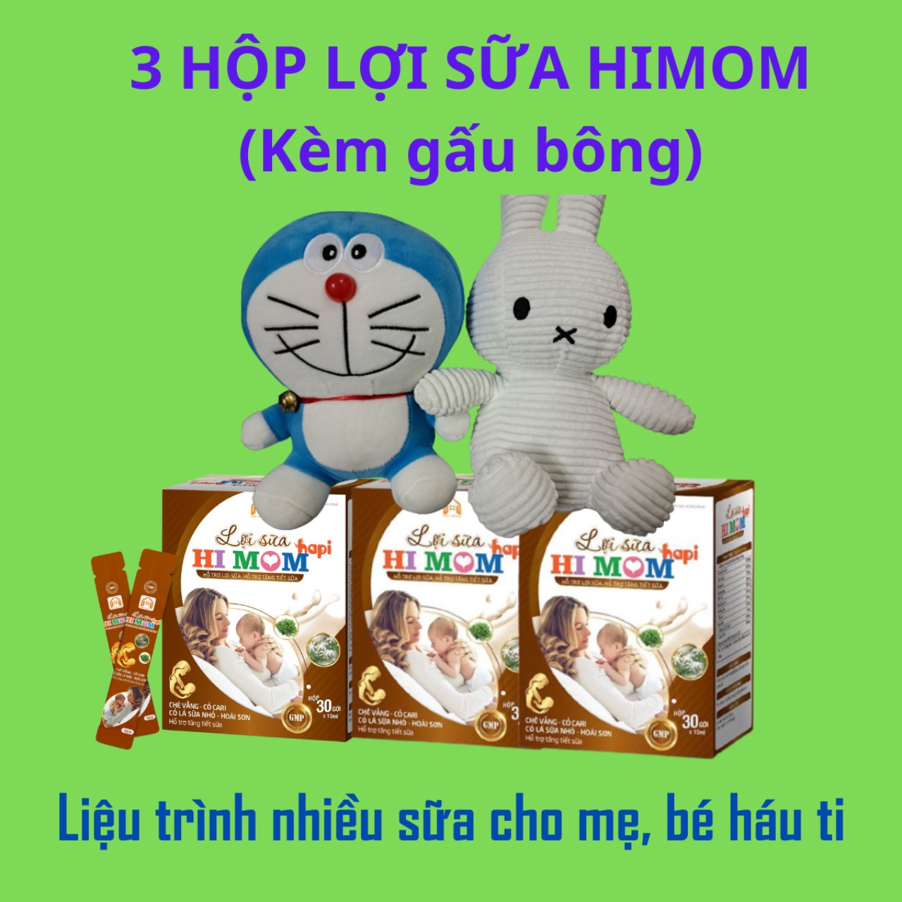 COMBO 3 HỘP LỢI SỮA HIMOM (kèm gấu bông)