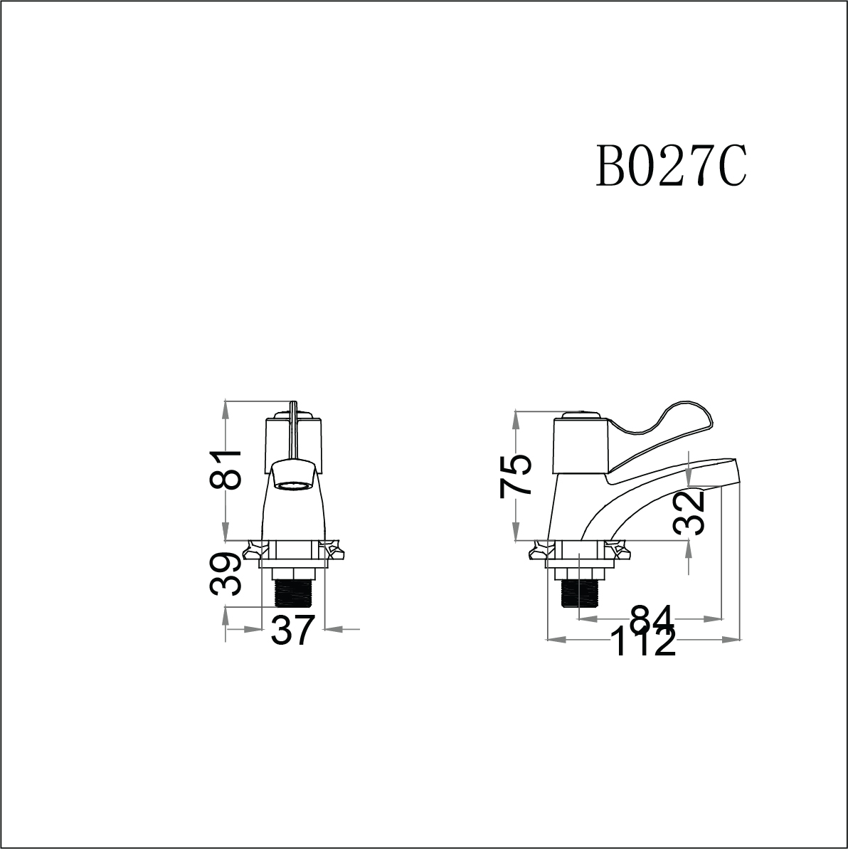 Vòi lavabo lạnh Caesar B027C (chưa bao gồm bộ xả và dây cấp nước)