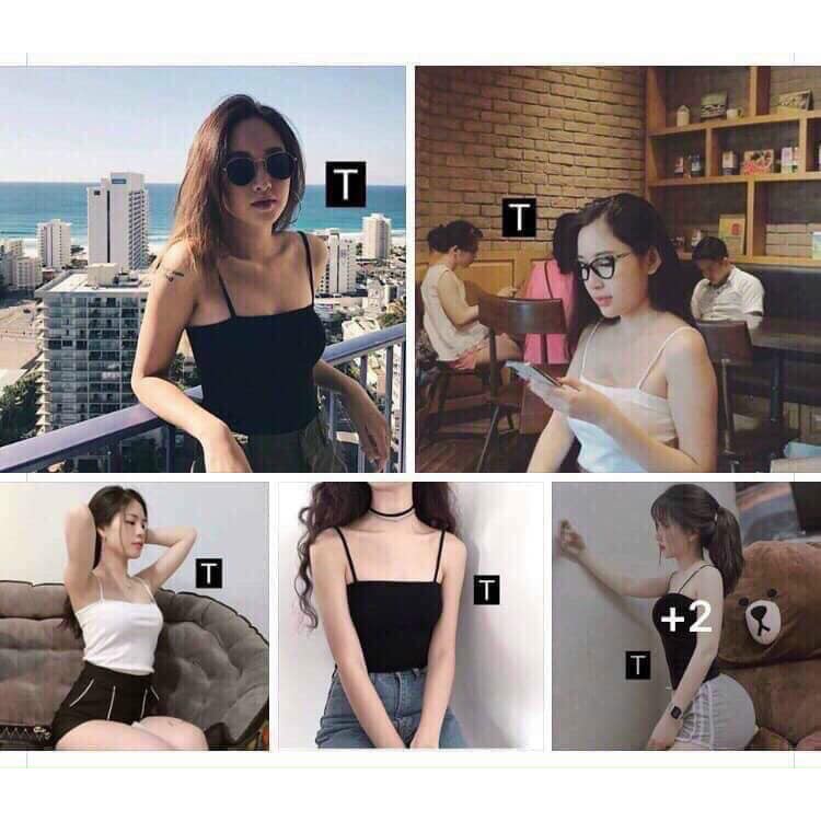 Áo 2 dây sợi bún - Siêu đẹp, chất cotton co giãn thoáng mát