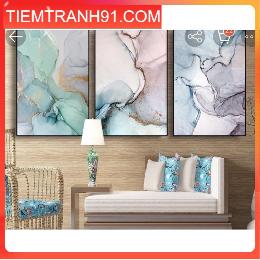 Tranh treo tường - Bộ 3 bức canvas tổng hợp trừu tượng , tranh canvas giá rẻ