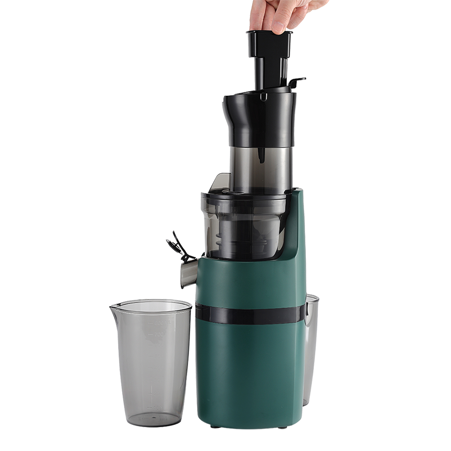 Máy Ép Chậm Nagakawa Nag0818 200W - Trục Ép 6 Phân Đoạn Kiệt Bã - Ống Tiếp Thực Phẩm Lớn - Hàng Chính Hãng - Xanh