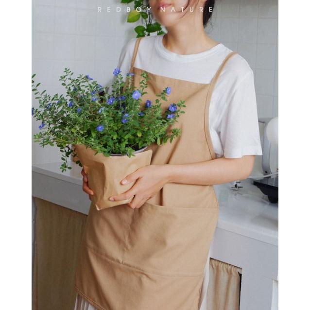 Tạp dề vải linen - tạp dề đơn giản . redboy nature