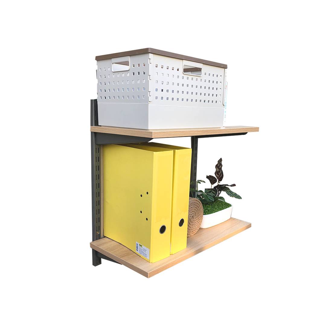 Kệ Ray Tường SMLIFE Railshelf 2 Tầng H60cm - Kệ Sách Treo Tường Tùy Biến Kích Thước & Vị Trí Hiện Đại Cho Căn Hộ Nhỏ