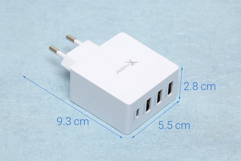 Adapter sạc 4 cổng USB Type C 15W Xmobile DS931-WB Trắng - Hàng Chính Hãng