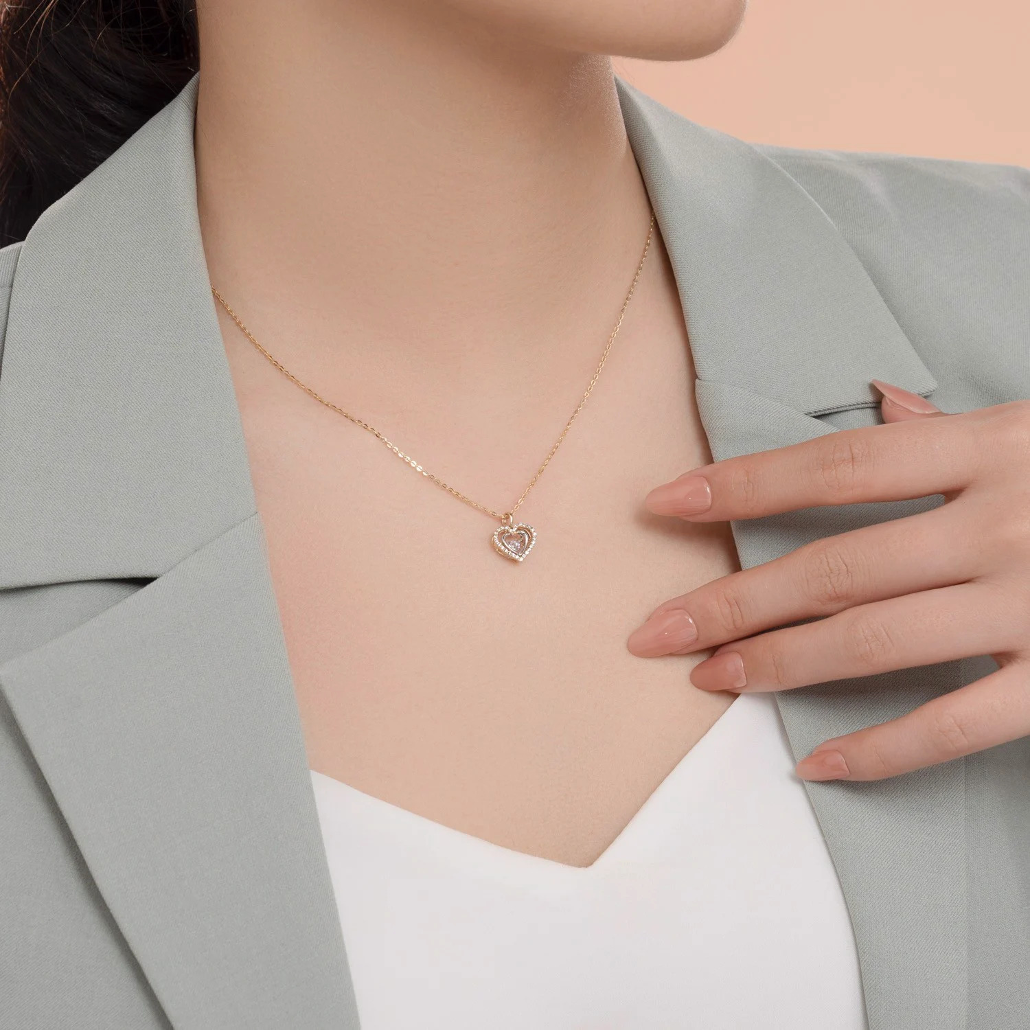 Mặt Dây Chuyền Vàng 14k Dancing Heart MDMAMD659 Huy Thanh Jewelry