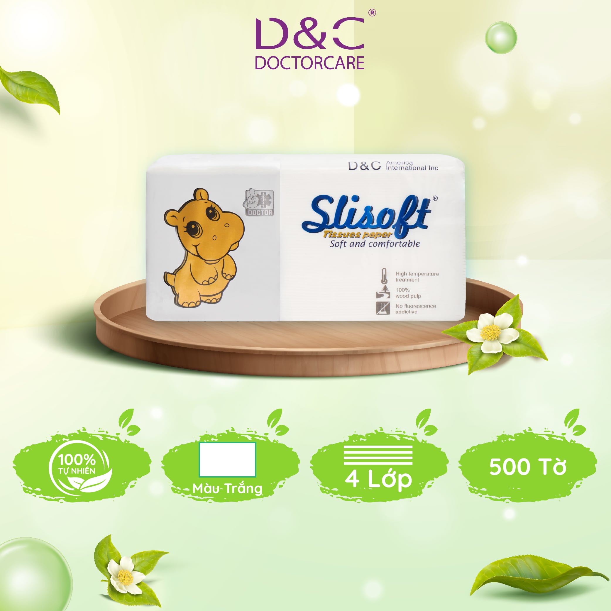 Giấy ăn Slisoft Trắng tự nhiên đa năng,khăn giấy rút thân thiện môi trường không chất tẩy trắng an toàn cho cả gia đình
