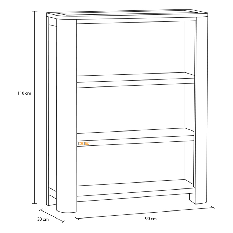Tủ sách Romsey thấp gỗ sồi