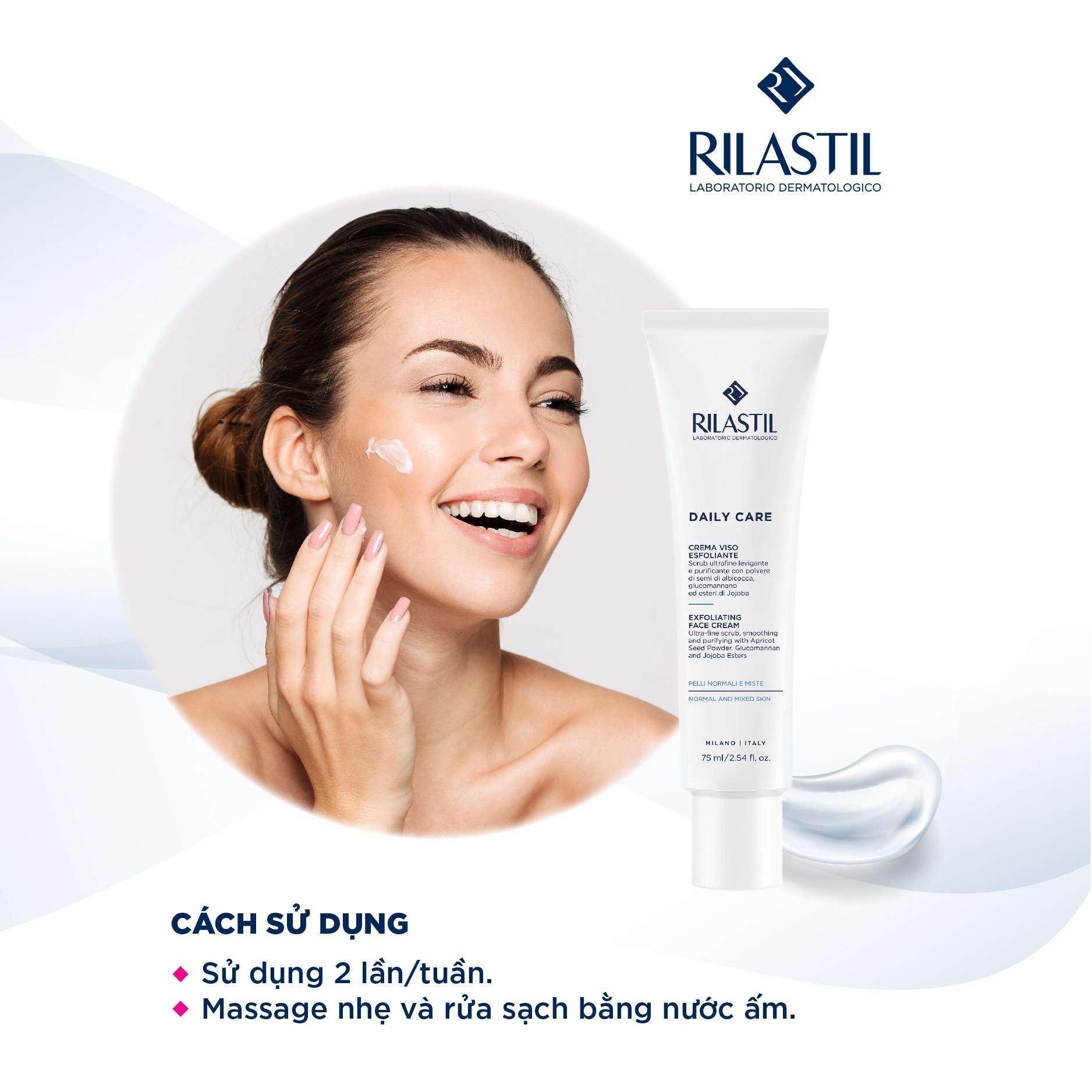 Kem tẩy tế bào chết - RILASTIL DAILY CARE EXPOLIATING FACE CREAM