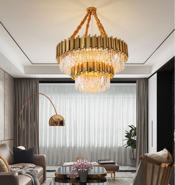 Đèn chùm SUATA pha lê hiện đại trang trí nội thất sang trọng