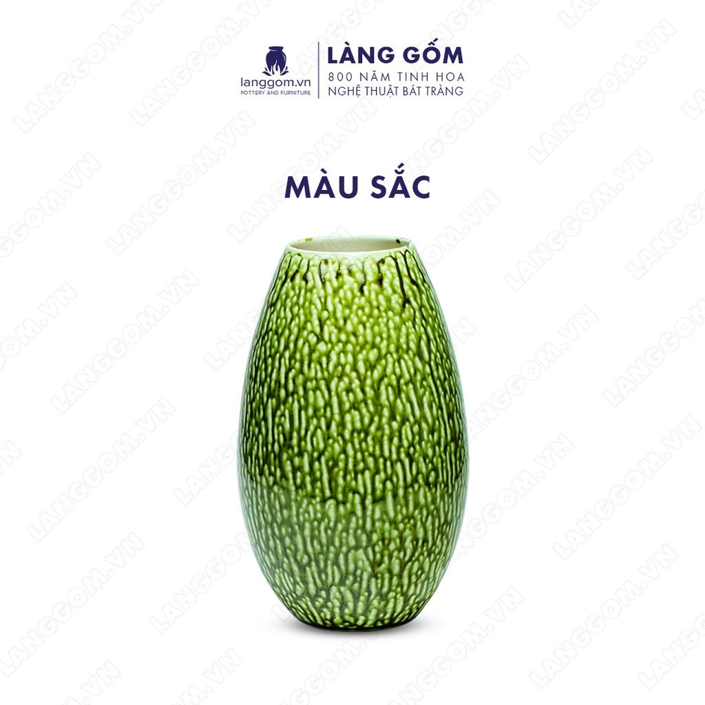 Bình hoa, lọ hoa Gốm sứ Bát Tràng cao cấp Men chảy quả đu đủ dùng làm quà tặng, trang trí - Làng Gốm Bát Tràng