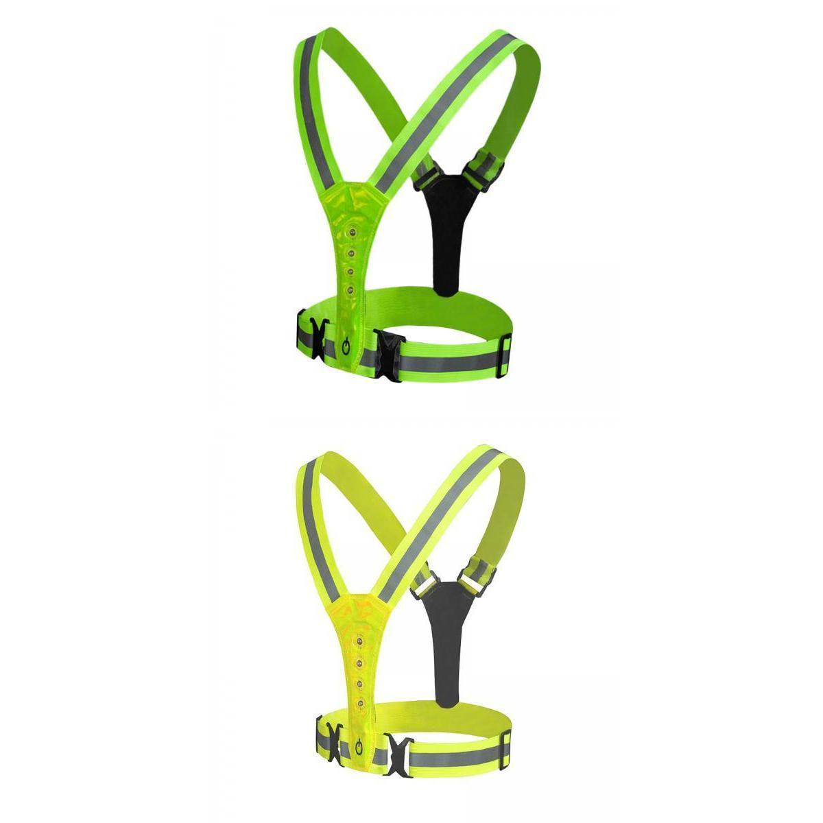 3 Modes 8 Bright LED Reflective Vest Warning Lights/ for Night Running.