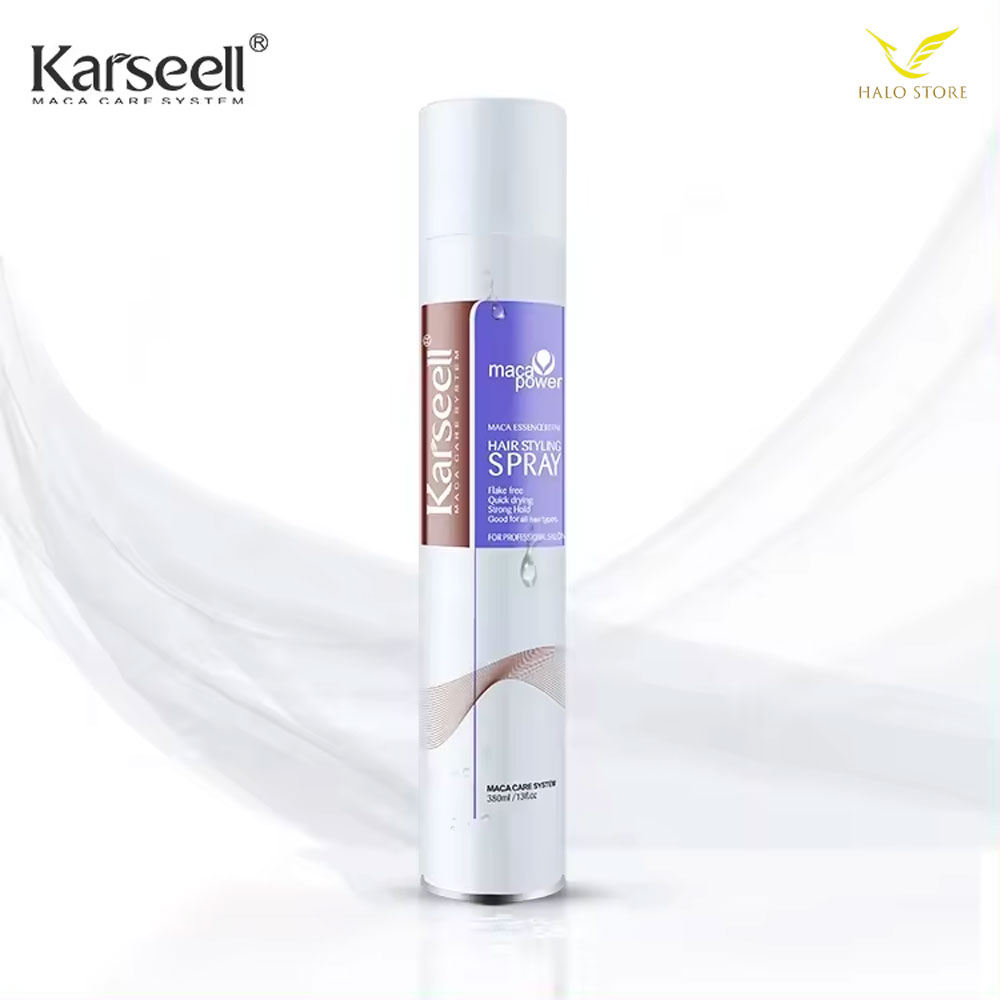 Gôm xịt tóc giữ nếp cứng Karseell Maca Essence Hair Styling spray 380ml