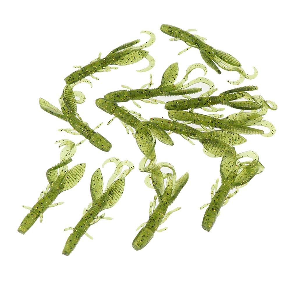 12pcs Soft Worm Lures Shrimp Artificial Fishing Baits Fast Sinking Lobster Crankbaits