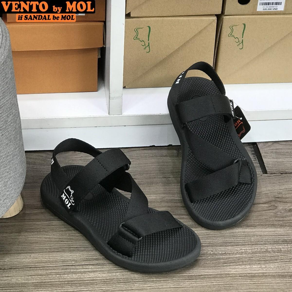 Giày sandal unisex nam nữ quai chéo vải dù đế mõng Slim có quai hậu cố định hiệu MOL mang đi học du lịch MS1166B