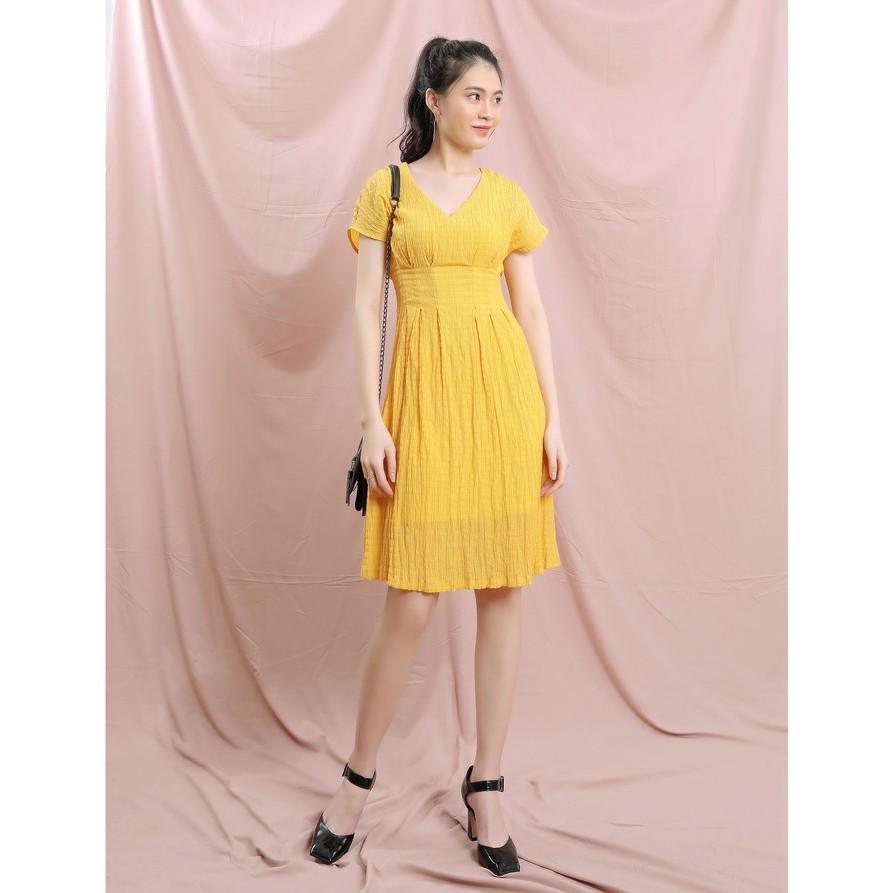 Đầm nữ ngắn tay cổ tim sánh điệu - Váy nữ tay cánh dơi cúp ngực TK FASHION DK890
