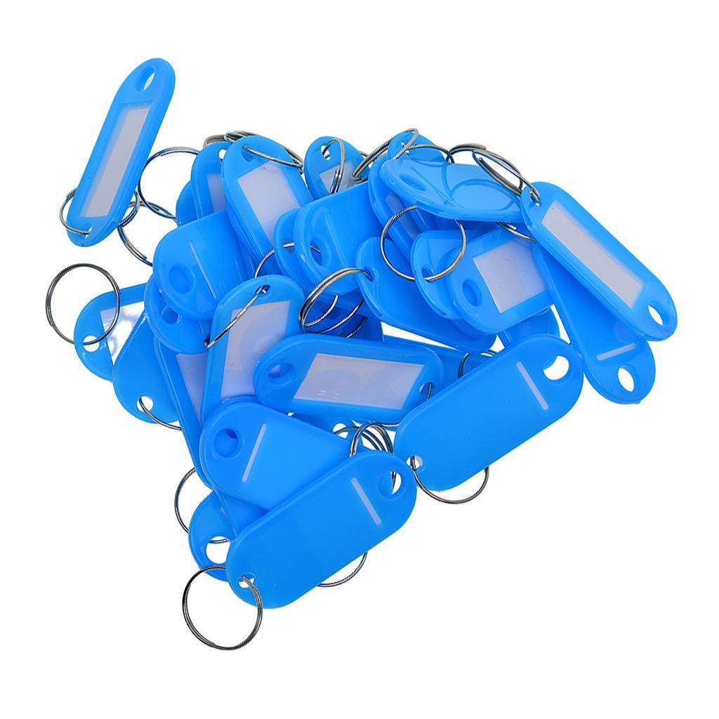100pcs Removable Waterproof Key Tags ID Name Card Tags Mark Label Blue