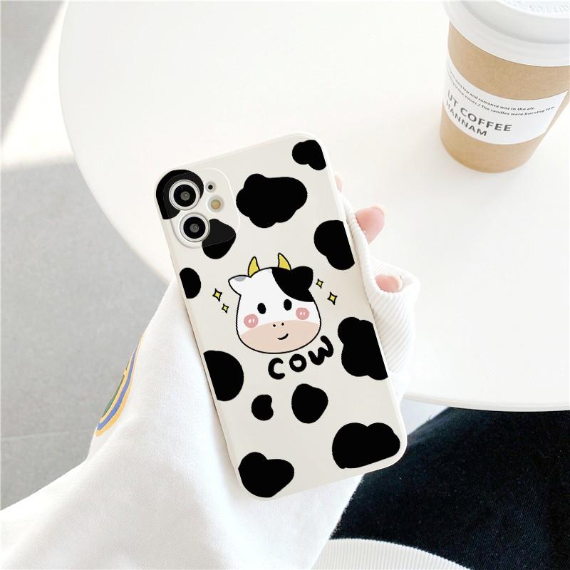 Ốp lưng Mr.Cow cạnh vuông 5/5s/6/6plus/6s/6splus/7/7plus/8/8plus/x/xr/xs/11/12/pro/max/plus/promax