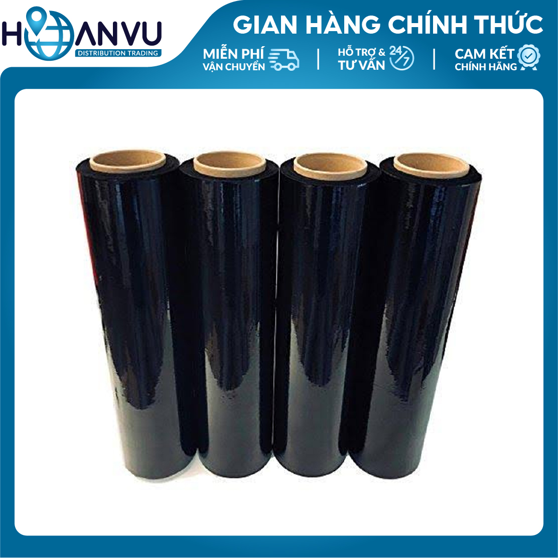 Màng PE Quấn Hàng Pallet TPP, PE Stretch Film, Màng Nhựa Bọc Hàng, Màng Quấn Pallet, Màng Chít, Màng Co, Màng Cuốn Hàng – Màu Đen