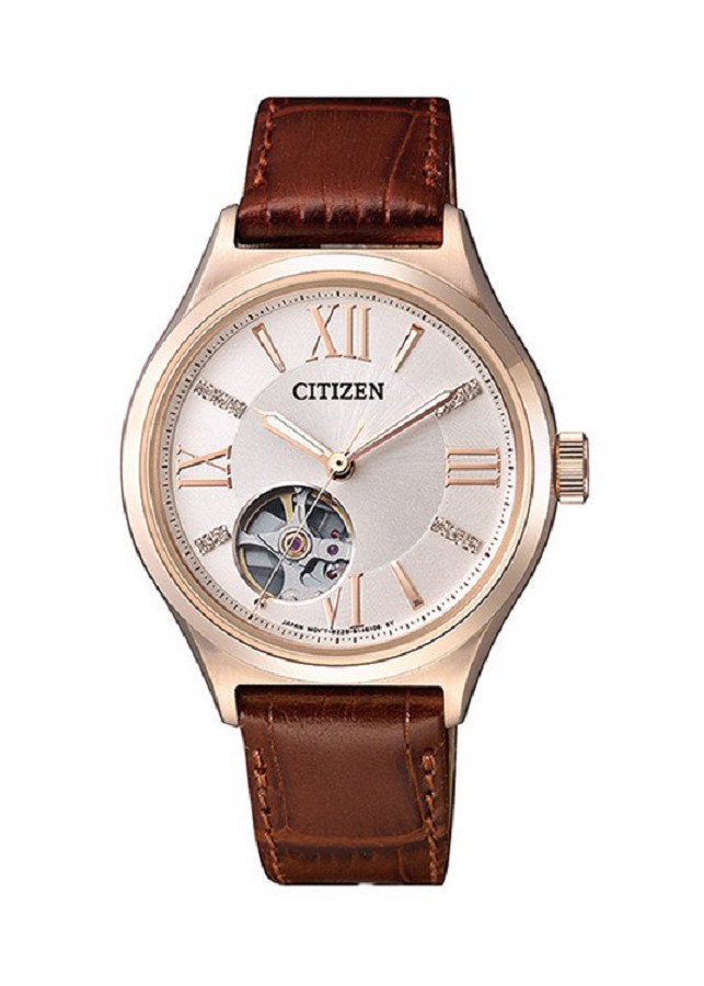 Đồng Hồ Citizen PC1003-07A Nữ Dây Da Máy Cơ Kính Sapphire 34mm