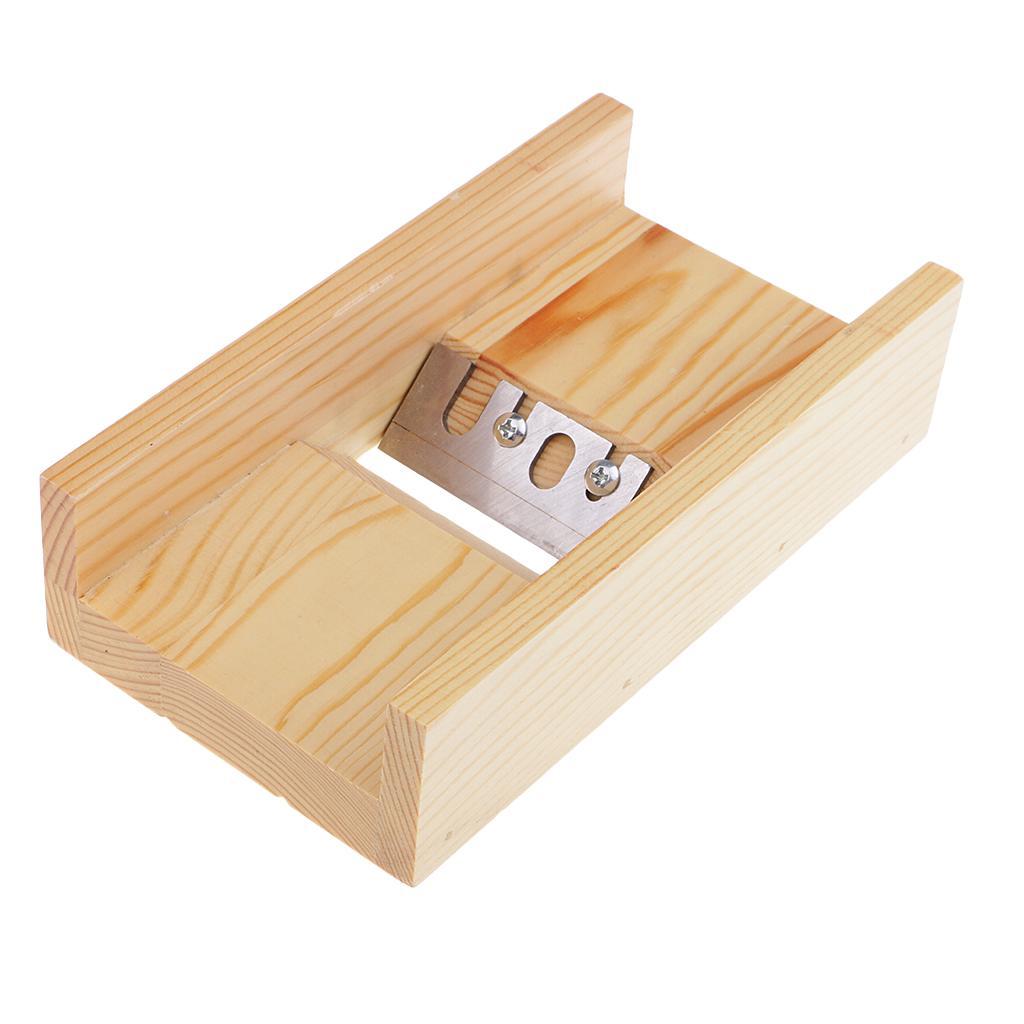 Adjustable Wooden Soap Loaf Cutter Planer + Rectangle Silicone Soap Mould + 2pcs Wavy & Straight DIY Making Loaf Cake Soap Cutter