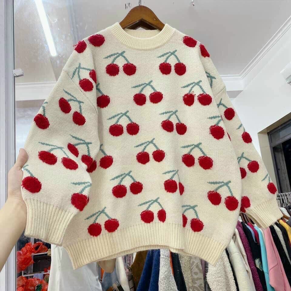 ÁO LEN BIG SIZE FORM RỘNG CHERRY NOEL GIÁNG SINH