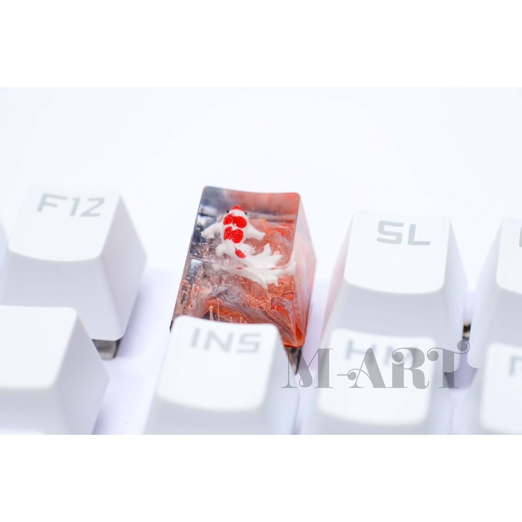 Nút dành cho bàn phím cơ cá koi phối màu san hô tiểu cảnh - Fishes Koi Keycap artisan handmade