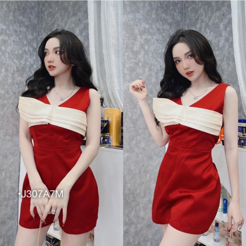 Set bộ Jum tacta nơ ngực, Bộ Jumpsuit thiết kế nơ ngực