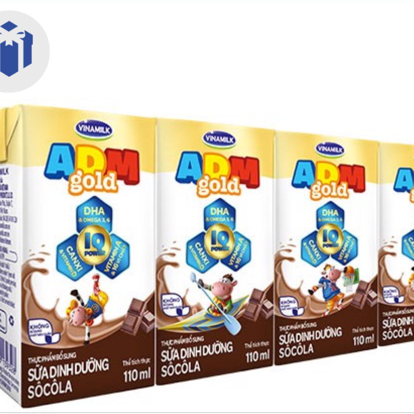 SỮA DINH DƯỠNG VINAMILK ADM GOLD SÔCÔLA - LỐC 4 HỘP X 110ML