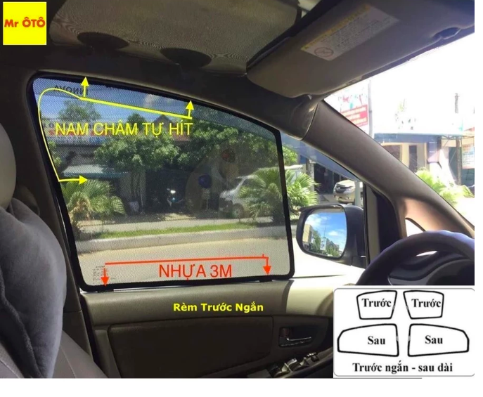 Bộ phụ kiện đế nhựa giữ rèm che nắng chuyên dụng cho xe ô tô.