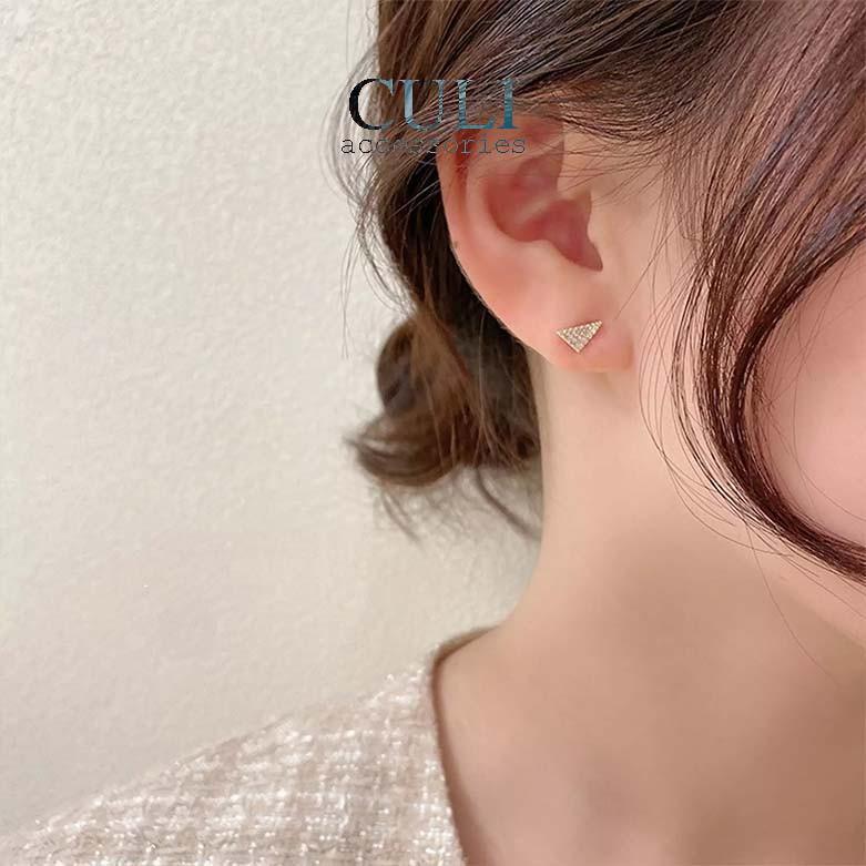 Khuyên tai dáng dài hình tam giác kết đá sang trọng HT655 - Culi accessories