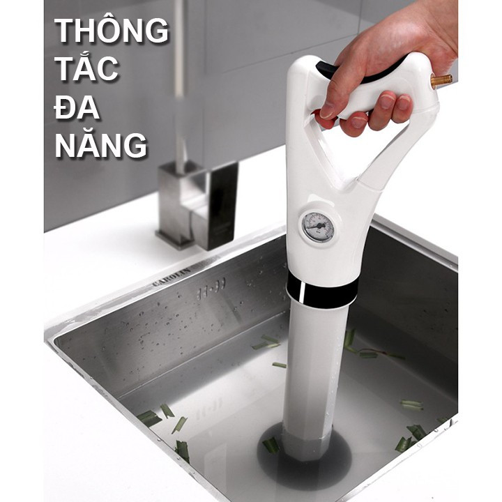 Dụng cụ thông tắc bồn cầu, cống bằng khi nén áp lực siêu mạnh