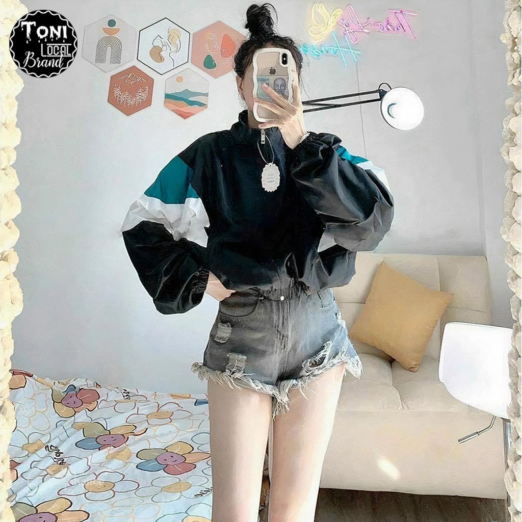 Áo Khoác Dù lửng tay phối Unisex