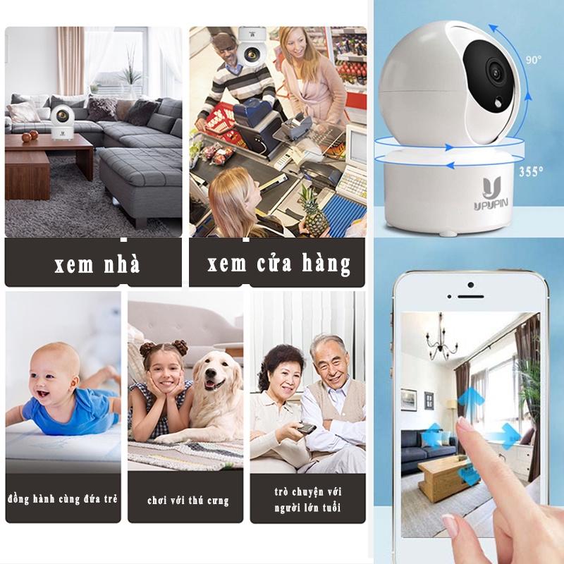 UPUPIN Camera 2k Wifi an ninh trong nhà gia đình đàm thoại 2 chiều 1296p 3mp giám sát Hàng Chính Hãng